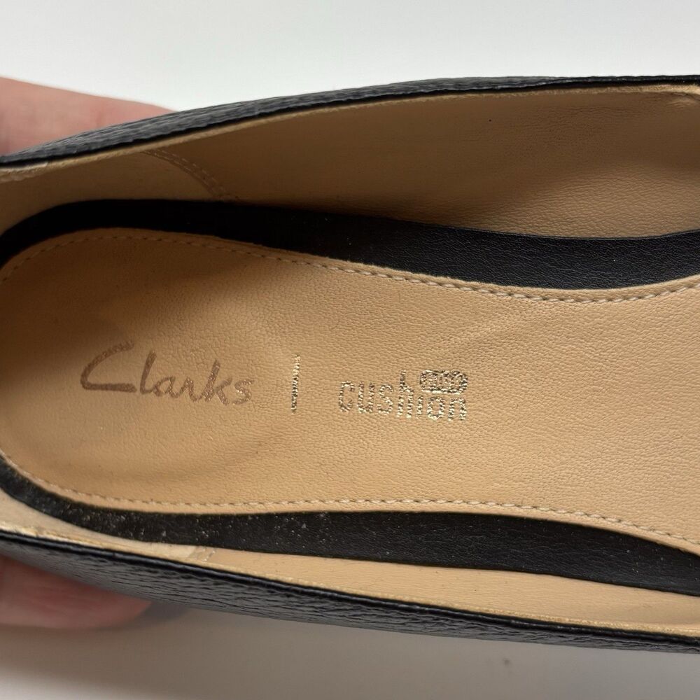 Clarks Cushion Plus Black Leather Pointed Toe Heels Women's Shoes 8 M - Picture 6 of 7